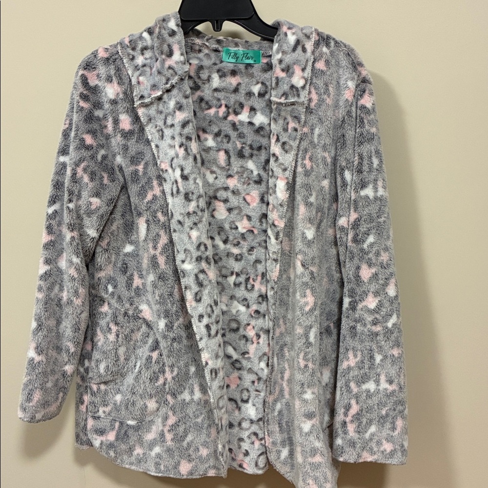 Filly Flair Leopard Print Fleece cardigan